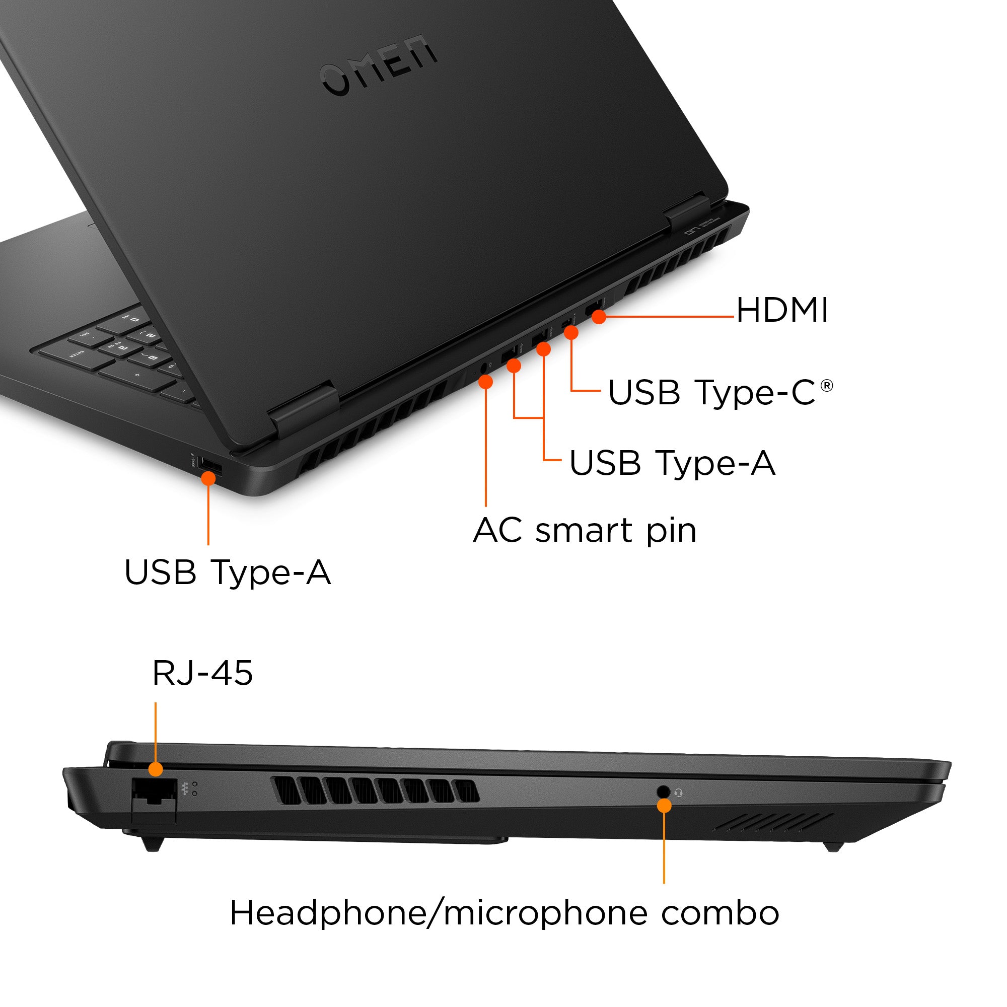OMEN Gaming Laptop 17-db1097nr 17.3. Windows 11 Home. AMD Ryzen™ AI 7. 32GB RAM. 1TB SSD. NVIDIA® GeForce RTX™ 5070. QHD. Shadow black - Image 6