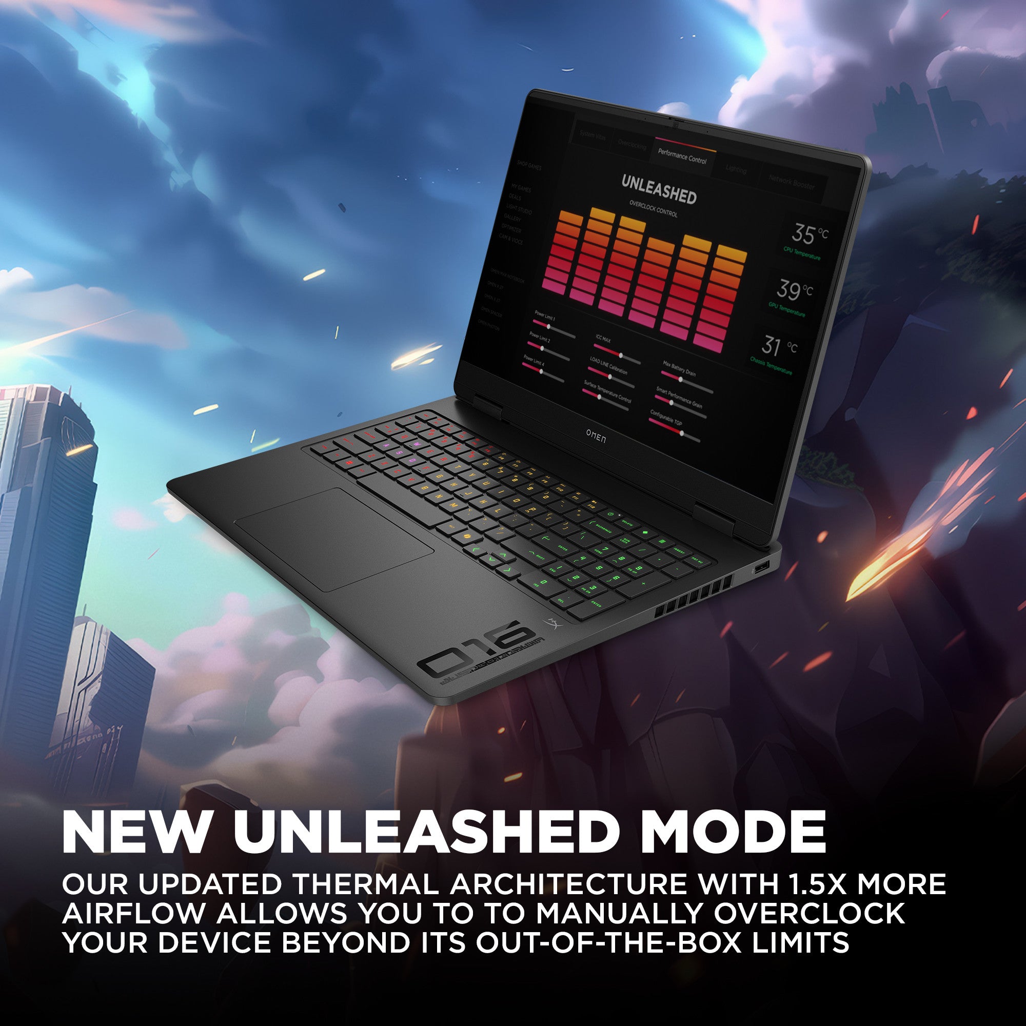 OMEN Gaming Laptop 16-ap0097nr 16. Windows 11 Home. AMD Ryzen™ AI 9. 32GB RAM. 1TB SSD. NVIDIA® GeForce RTX™ 5070. WQXGA. Shadow black - Image 4
